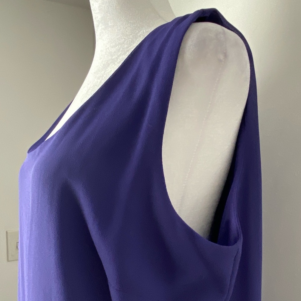 VTG 90’s Karin Stevens Red Hat Purple Lined Maxi Dress Size 16 - Picture 2 of 13